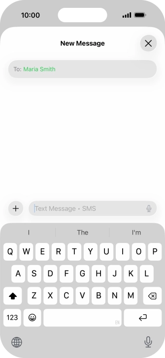 Press the microphone icon and say the required text.