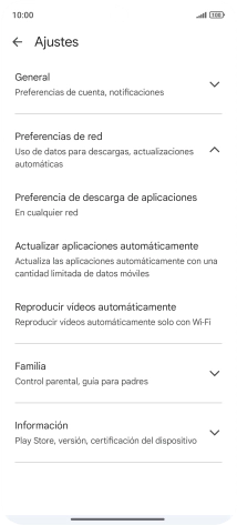 Pulsa Actualizar aplicaciones automáticamente.