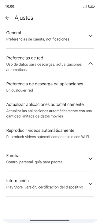 Pulsa Actualizar aplicaciones automáticamente.