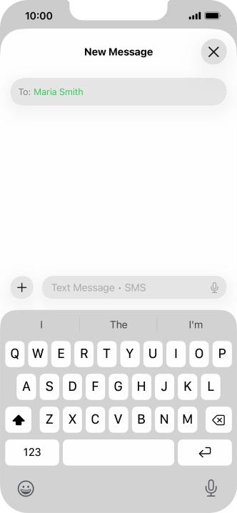 Press the microphone icon and say the required text.