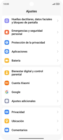Pulsa Ajustes adicionales.