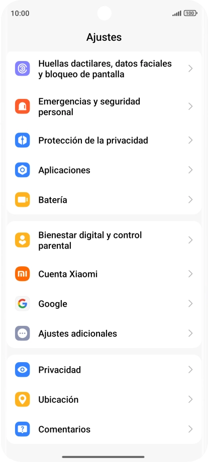 Pulsa Ajustes adicionales.