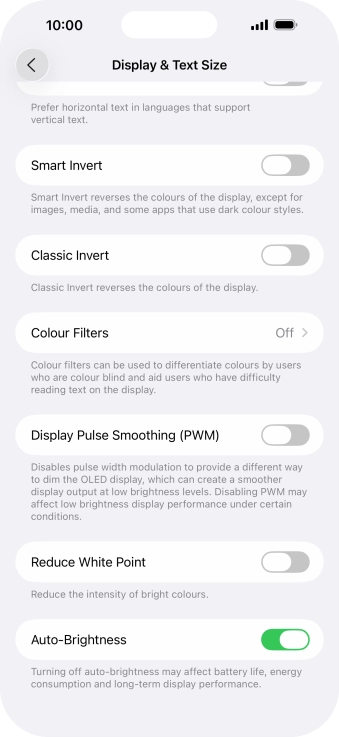 Press the indicator next to 
