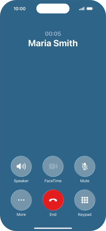 Press More during an ongoing call.