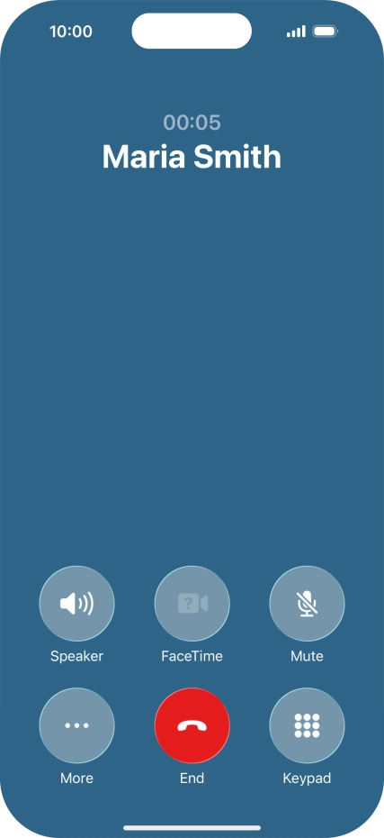 Press More during an ongoing call.