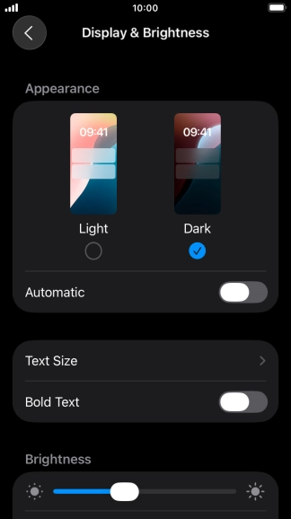 Press the indicator next to 