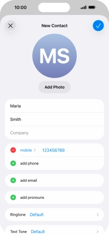 Press the confirm icon.