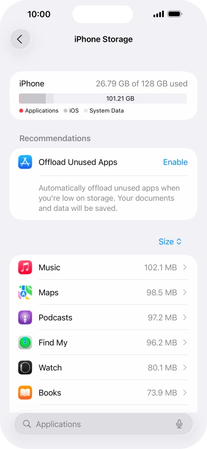 Press the required app.