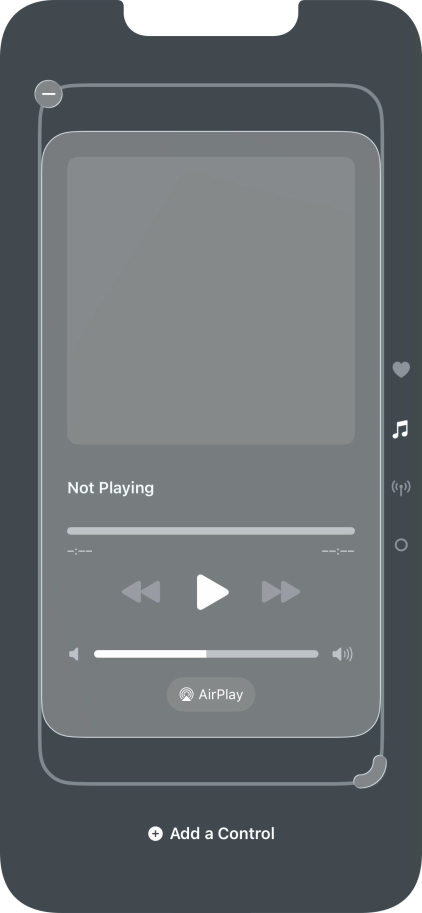 Press the remove icon on the required Control Centre page to remove it from Control Centre.