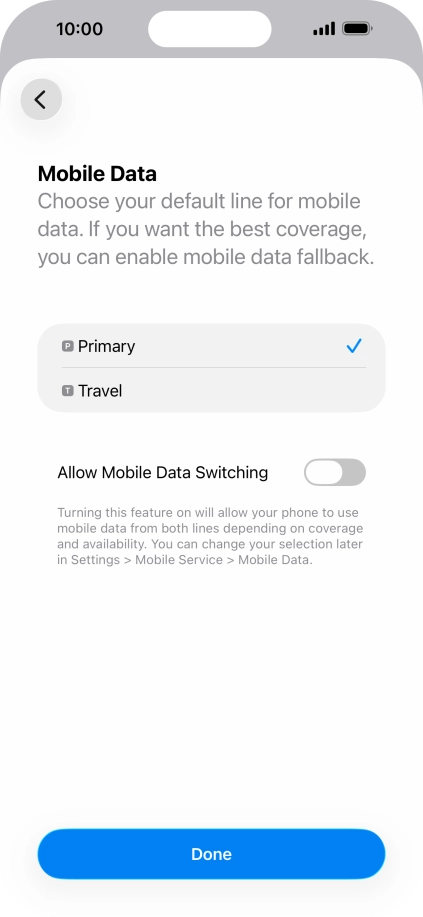 Press the indicator next to 