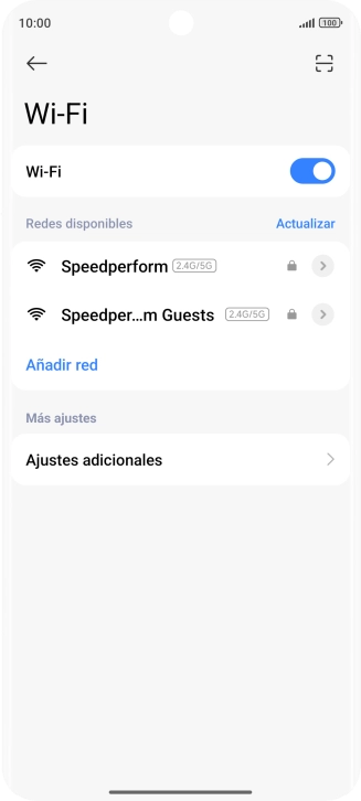 Pulsa la red deseada.