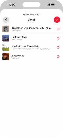 Go to the required category and press the add icon next to the required audio file.