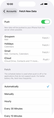 Press the indicator next to 