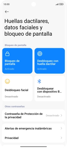 Pulsa Bloqueo de pantalla.