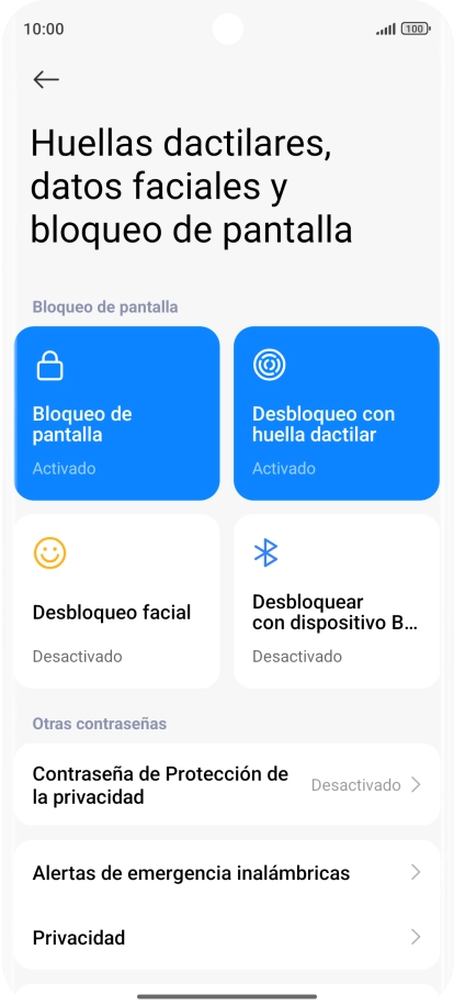 Pulsa Bloqueo de pantalla.