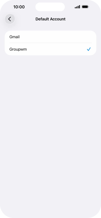 Press the required email account to select the email account as your default account.