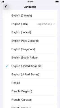 Press the required language.
