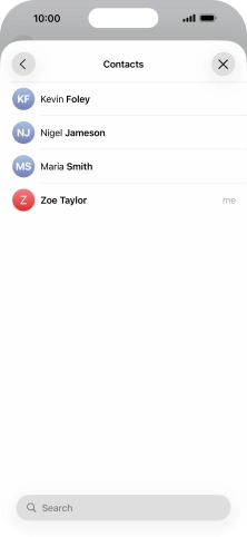 Press the required contact.