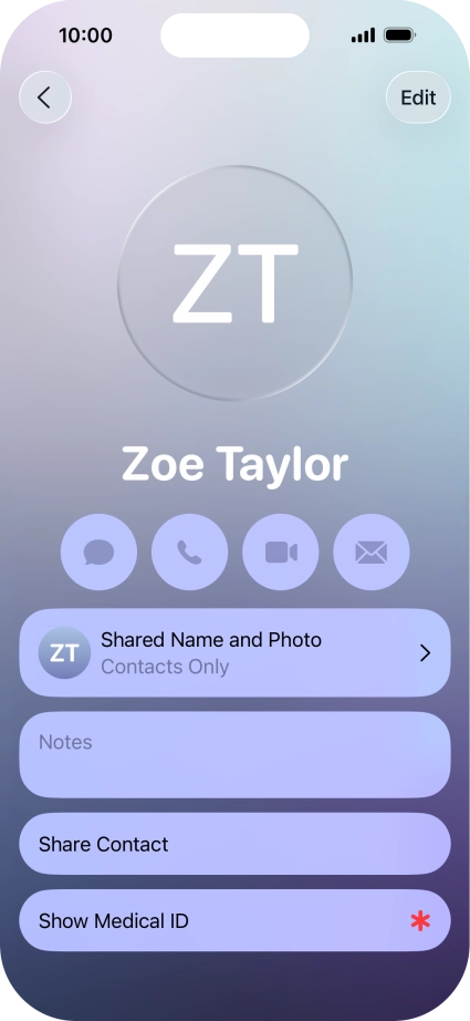 Press Shared Name and Photo.