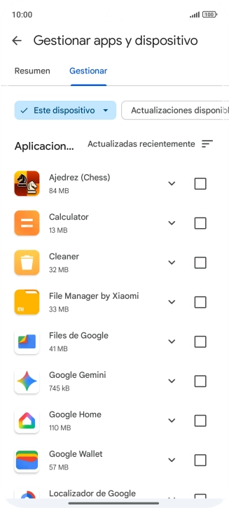 Pulsa la app deseada.