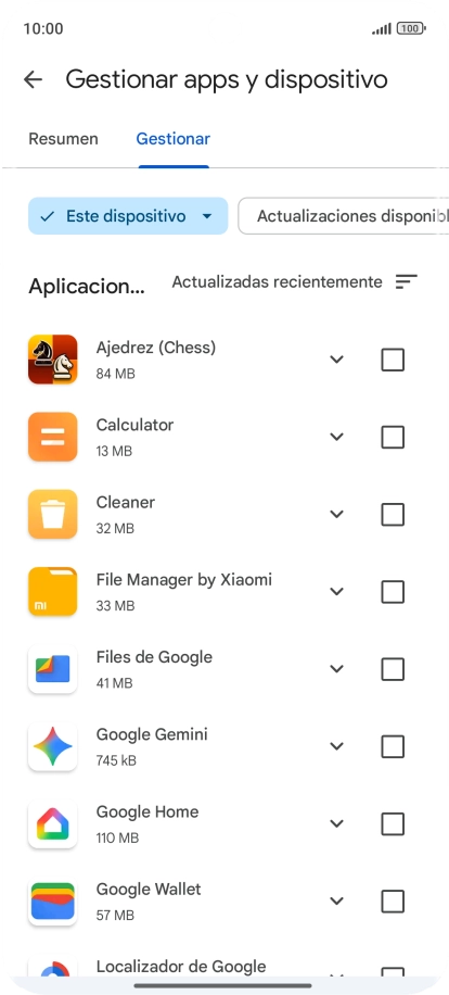 Pulsa la app deseada.