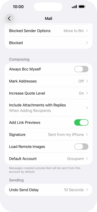 Press Default Account.