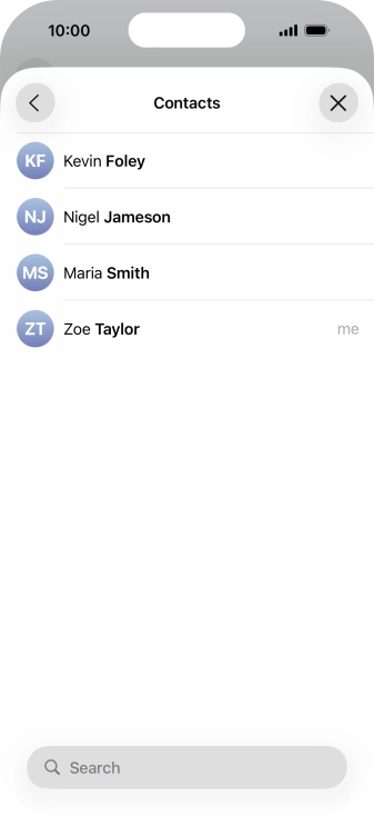 Press the required contact.