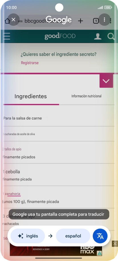 Sigue las indicaciones de la pantalla para seleccionar los ajustes de idioma deseados y utilizar la función.