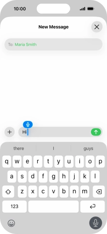 Press the microphone icon to end dictation.