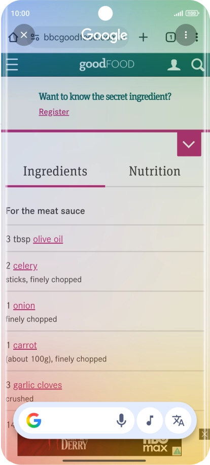 Pulsa el icono de traducción.