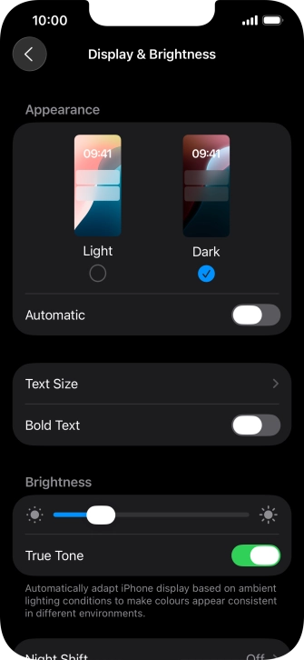 Press the indicator next to 