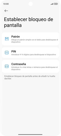 Pulsa el código de seguridad deseado.