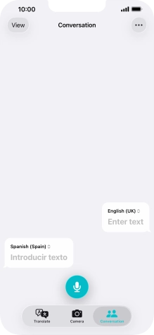 Press the microphone icon and say the required word or sentence.