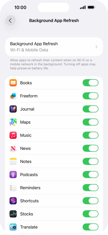 Press Background App Refresh.