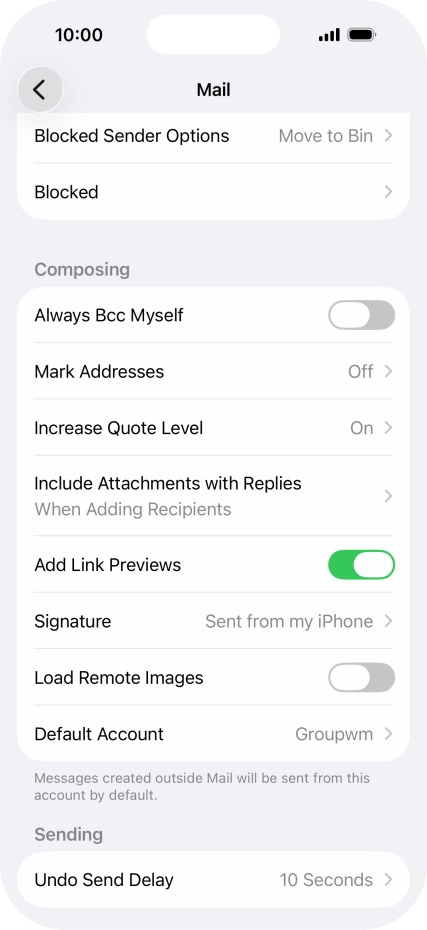 Press Default Account.