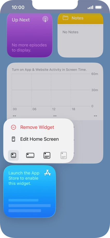 Press Remove Widget.