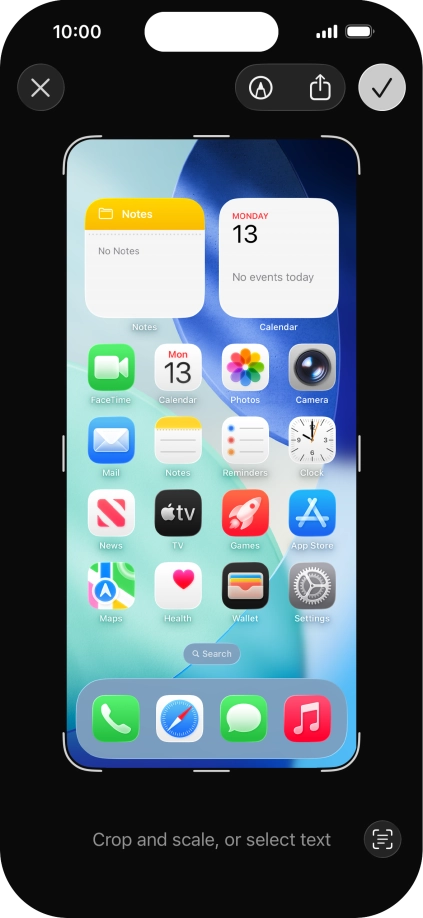 Follow the instructions on the screen to edit and save your screenshot.