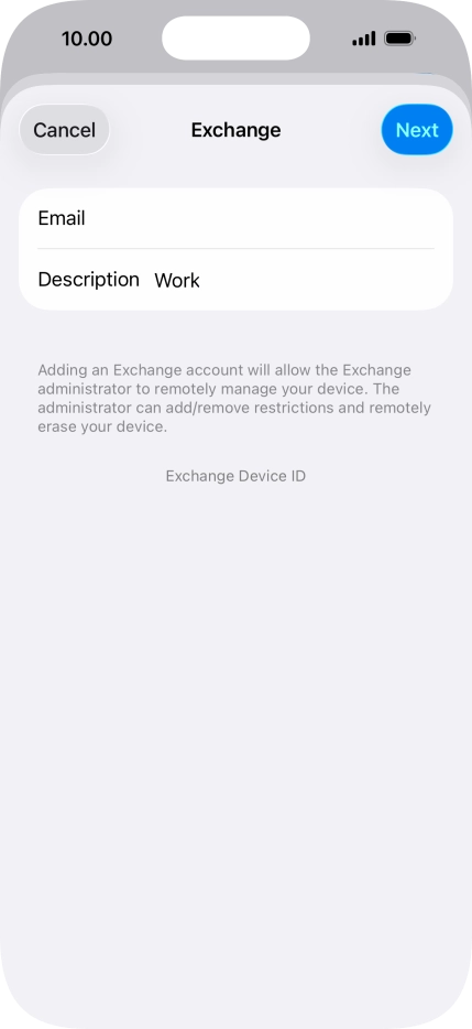 Press Description and key in the required name.