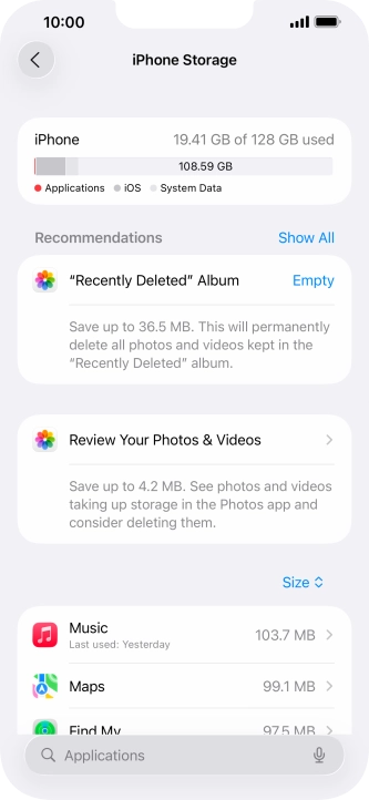 Press the required app.