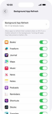 Press Background App Refresh.
