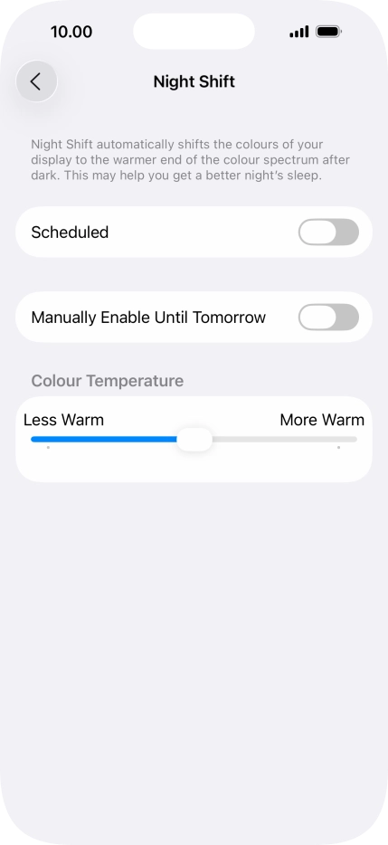 Press the indicator next to 