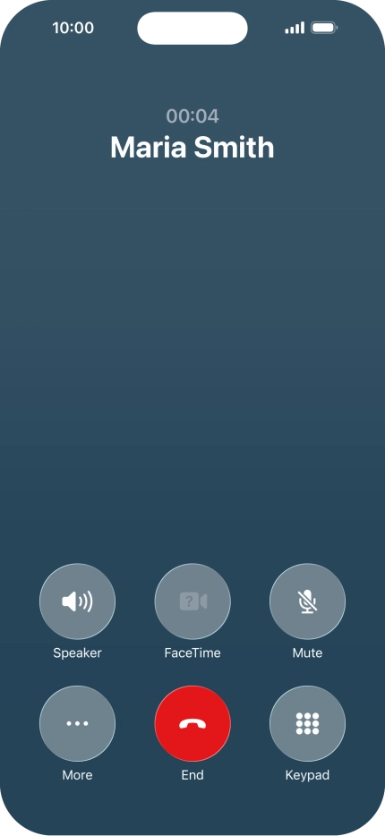 Press More during an ongoing call.