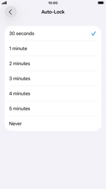 Press the required setting.