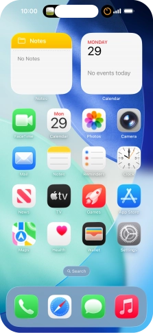 If you have a running application in Dynamic Island, it's displayed at the top of the screen.