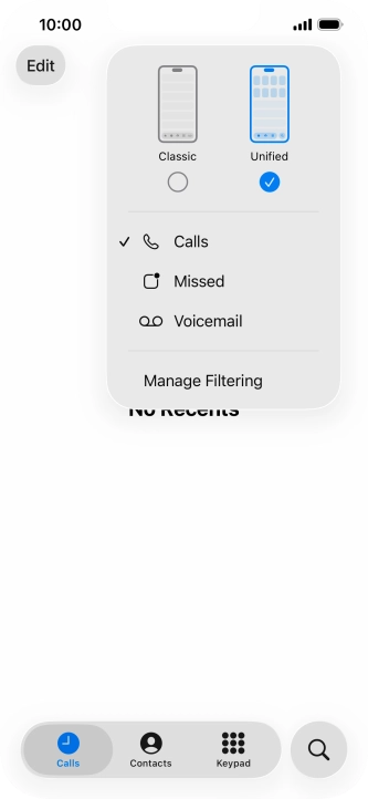 Press Voicemail and follow the instructions on the screen to set the voicemail PIN and greeting.