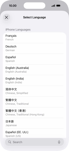 Press the required language.