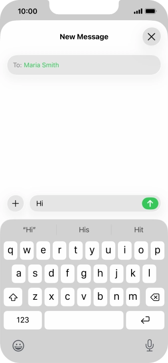 Press the send icon.