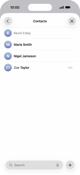 Press the required contact.