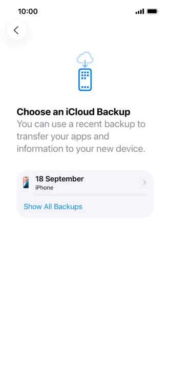 Press the required backup and your phone restores the content of the selected backup. Subsequently, follow the instructions on the screen to set up your phone and prepare it for use.