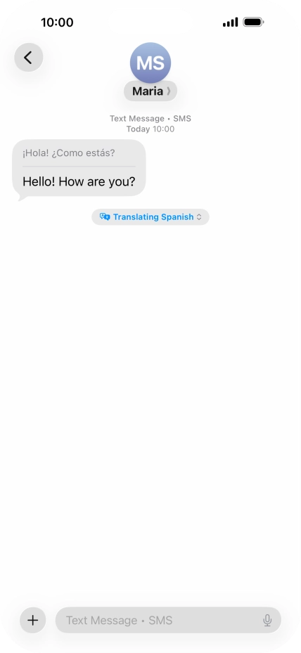 Press Translating ‹language› and follow the instructions on the screen to select language display or exit Live Translation.
